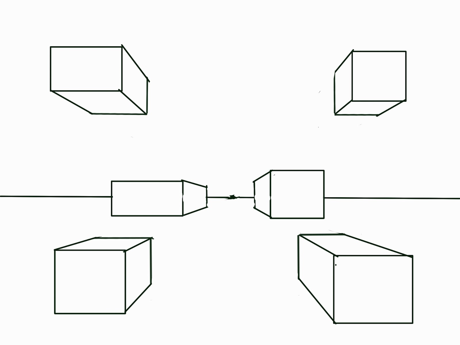 The Helpful Art Teacher: Fun with one point perspective boxes and Intended For One Point Perspective Worksheet