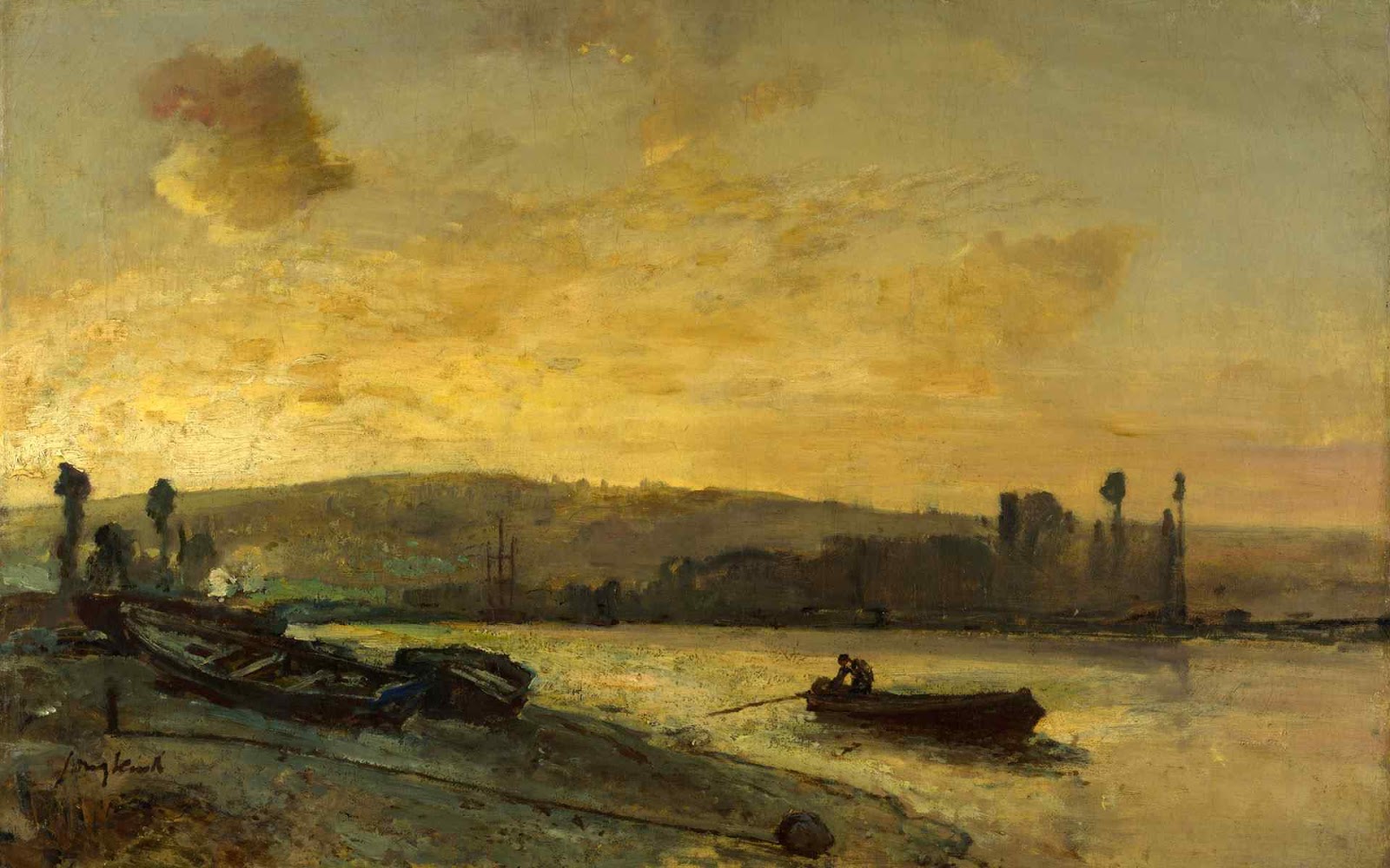River Scene By Johan Barthold Jongkind