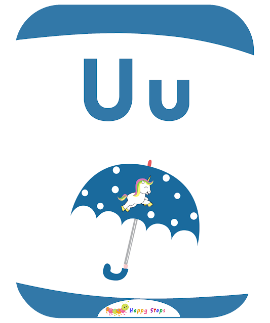 Letter -U-  Umbrella  Flashcards