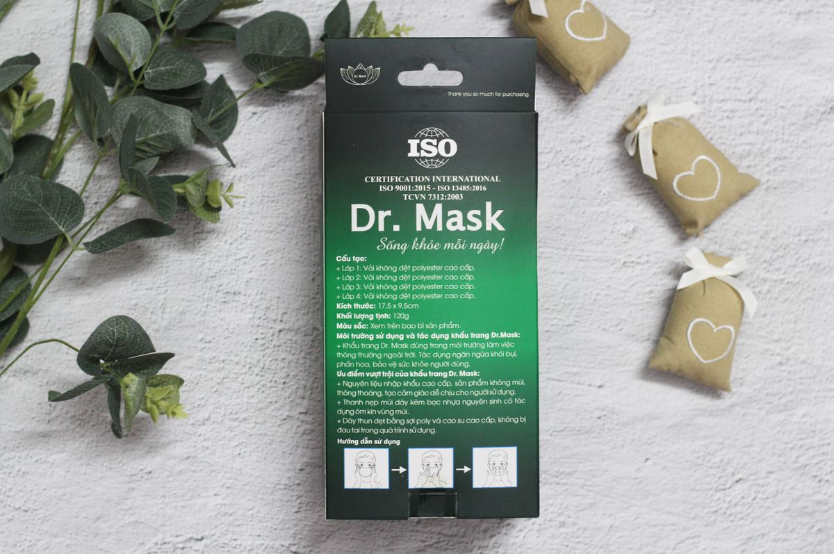 Khẩu trang 4 lớp (Hộp 30 cái) kháng khuẩn - Dr.Mask - 50 cái/thùng