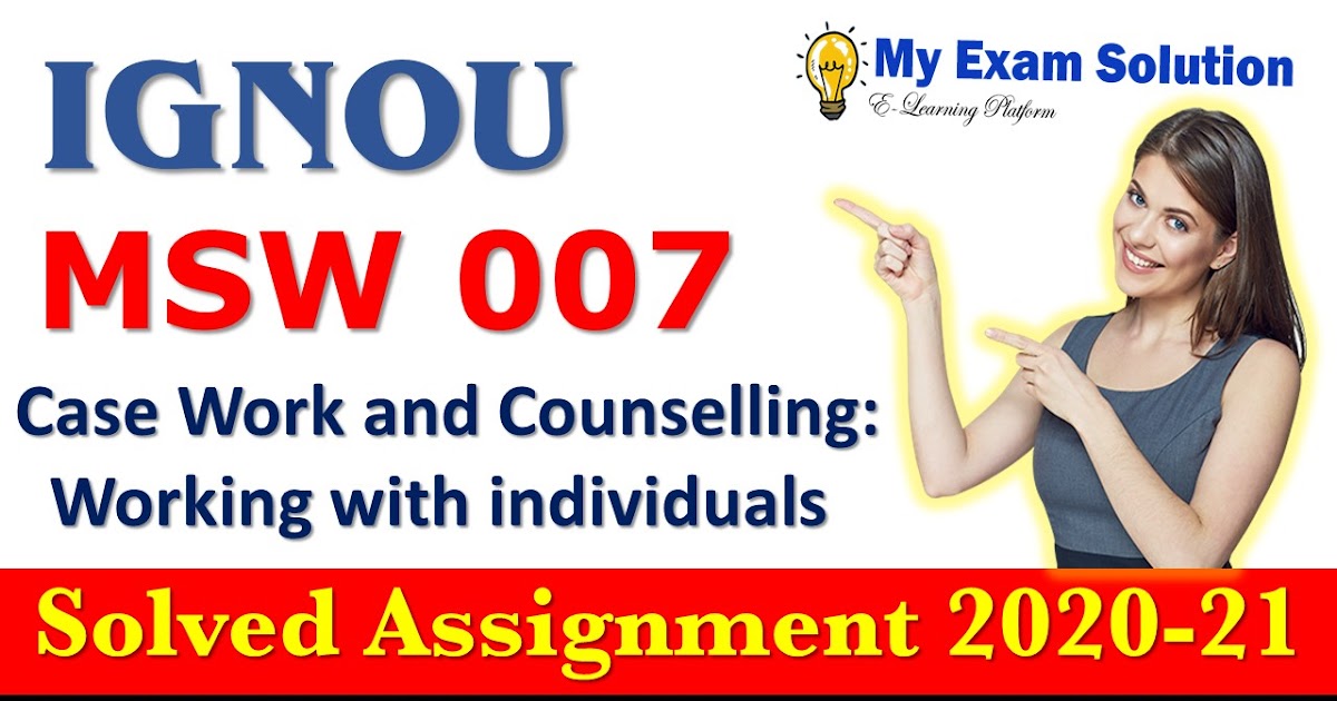 Ignou msw assignment front page image