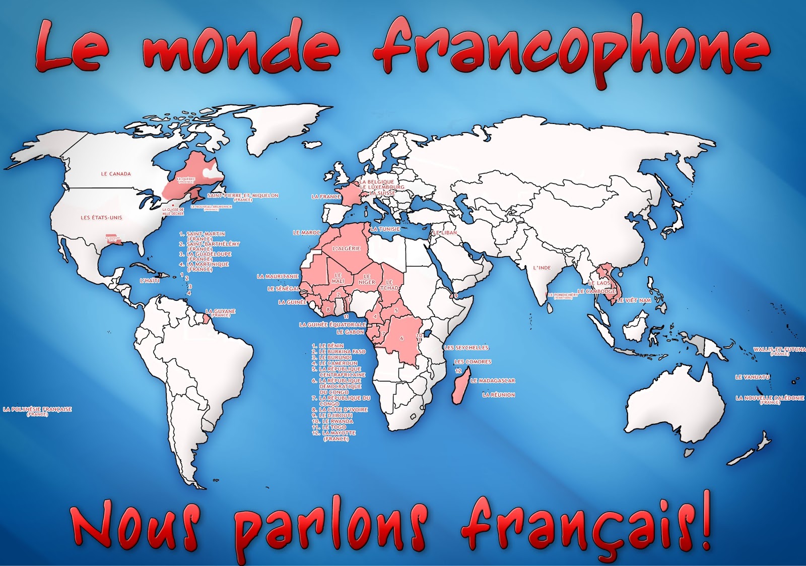Carte Du Monde Francophone | Images and Photos finder