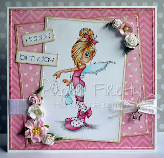 Pink, girly, fairy card featuring Tilly by Saturated Canary