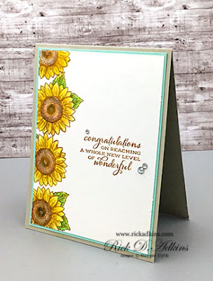 Congratulations - Celebrate Sunflowers Watercolor Pencil Card