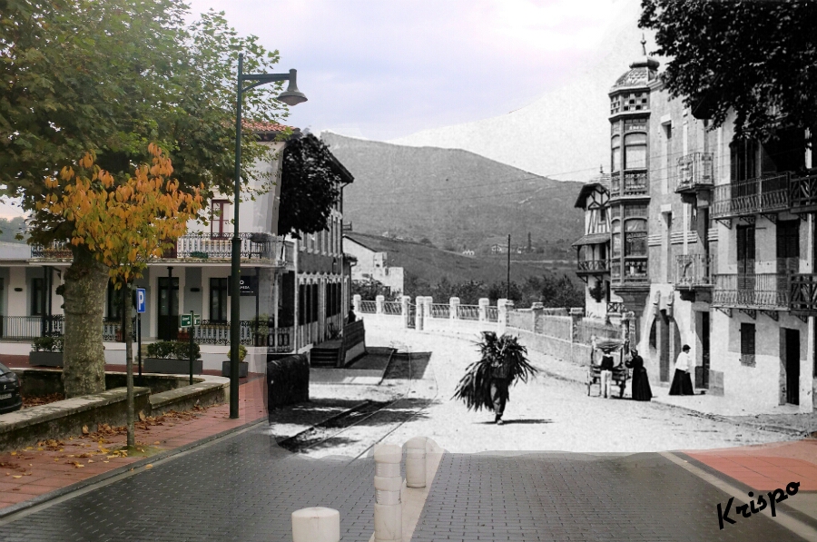 fotografia antigua del barrio de la alameda de hondarribia