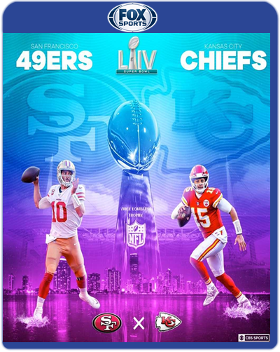 NFL Super Bowl LIV S100: San Francisco 49ers vs Kansas City Chiefs (2019-2020) 1080p FS WEB-DL Latino [No Subt.] (Deportes. Fútbol Americano)
