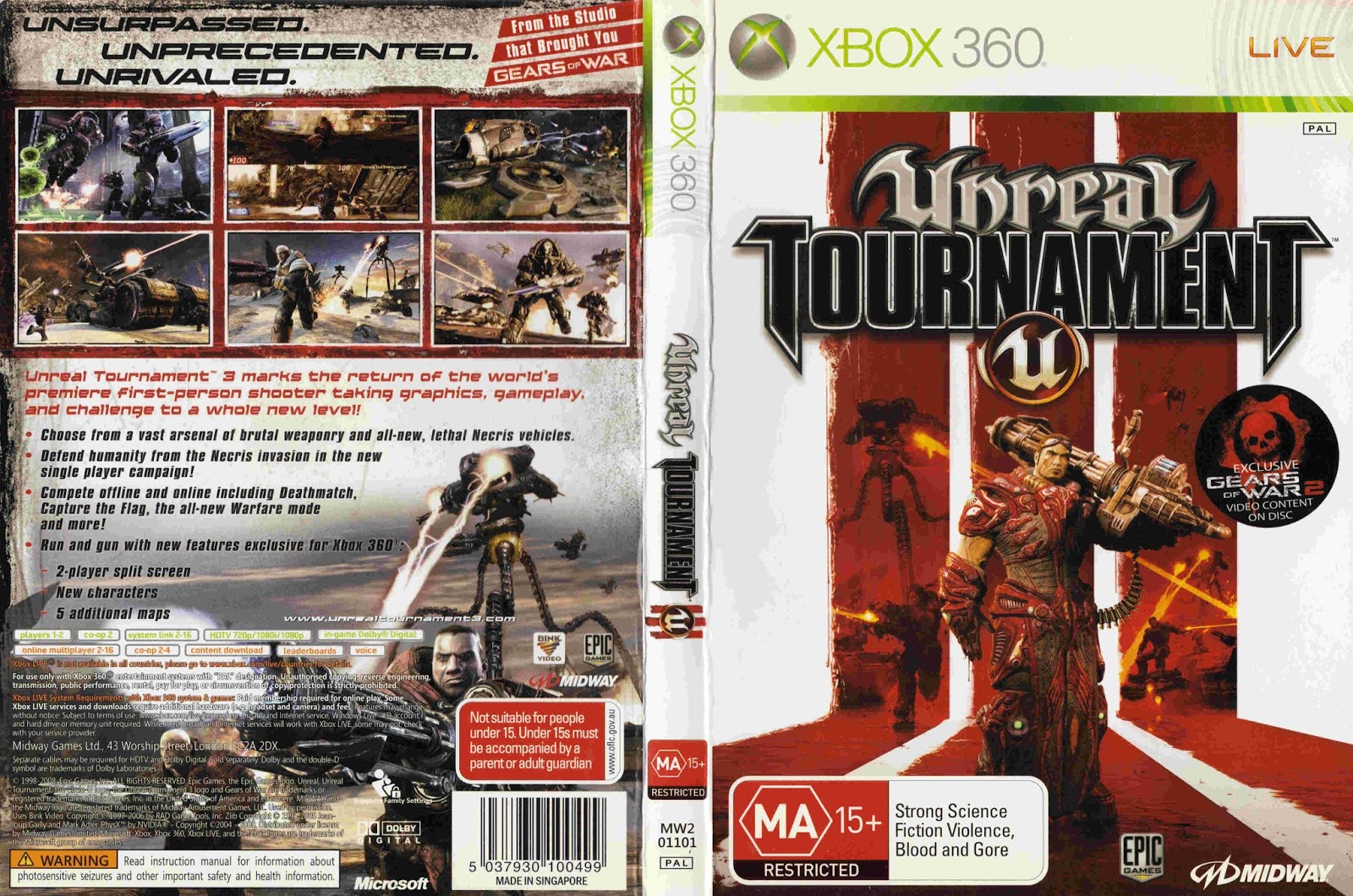 Tudo Capas 04: Unreal Tournament III - Capa Game XBox 360