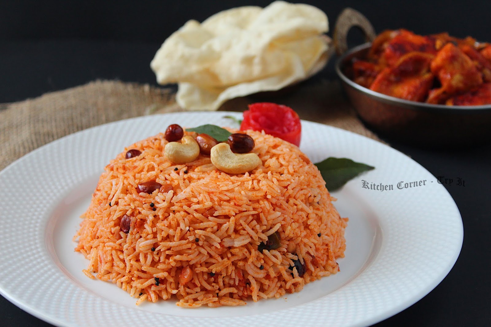Spiced Tomato Rice/ South Indian Thakkali Sadam