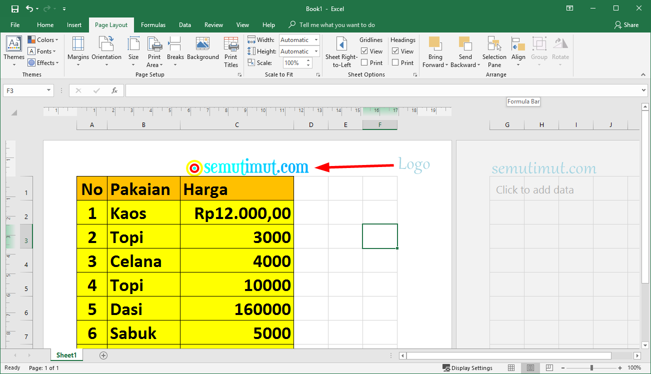 Cara Membuat Gambar Back Excel | Warga.Co.Id