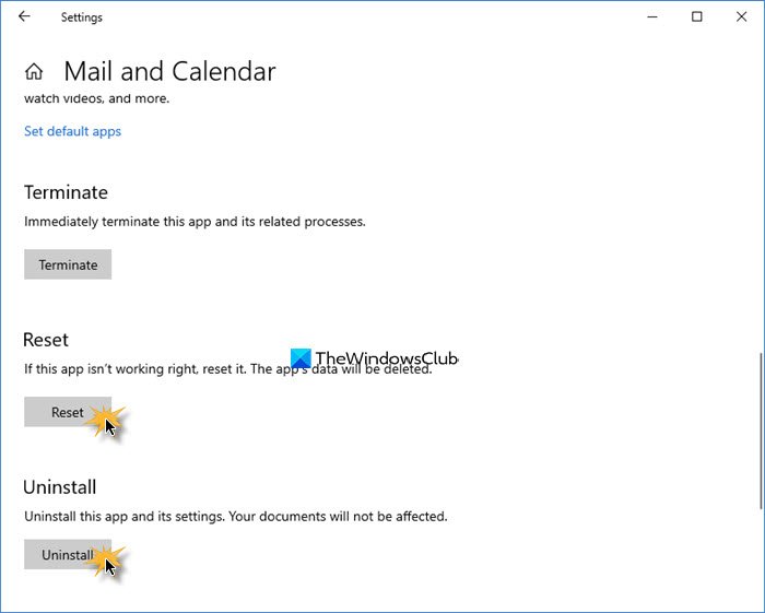 Erreur d'application Windows 10 Mail 0x80048802