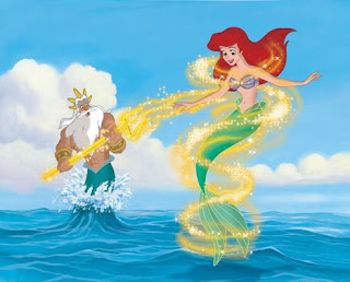 Ariel la sirenita y su padre el rey Tritón;Imagen de la sirenita Ariel de disney para imprimir