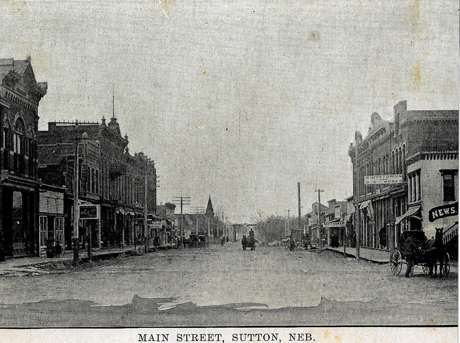 Sutton Nebraska Museum Early Photo of Downtown Sutton North Side