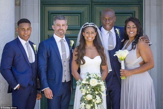 Boxing legend Frank Bruno led his daughter, Rachel, down the aisle as she married her childhood sweetheart (photos)