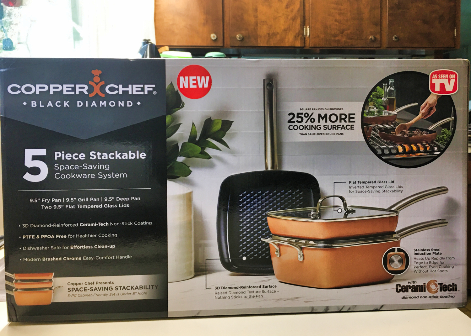 Copper Chef 9.5 Deep Square Pan Holds 4.5 Quarts 