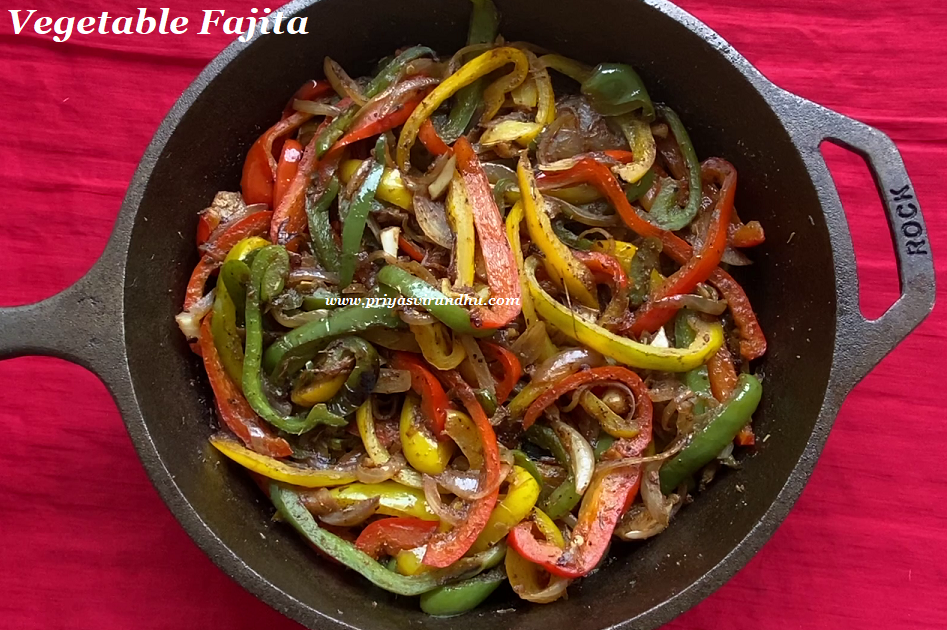 Priya's Virundhu Vegetable Fajita Recipe/Mixed Vegetable Fajita Recipe