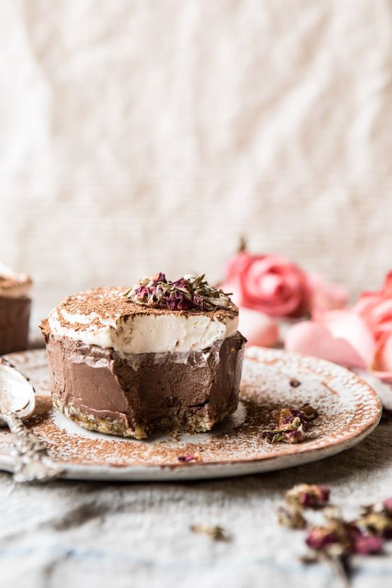 Vegan Chocolate Custard Cake | halfbakedharvest.com #chocolate #dessert #healthy #vegan #nobake 