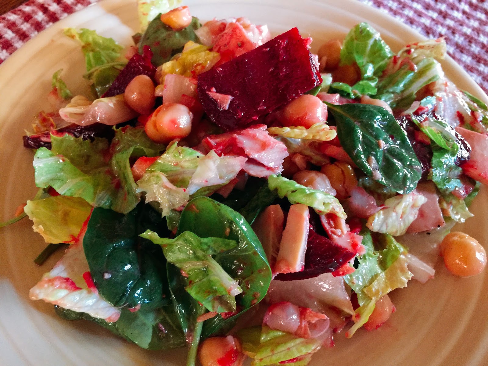 Husband Tested Recipes From Alice's Kitchen Tuna, Chickpea and Beet Salad