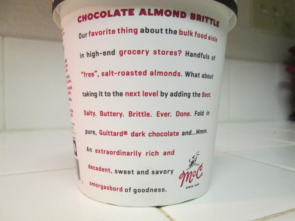 David's Ice Cream Reviews McConnell's Chocolate Almond Brittle