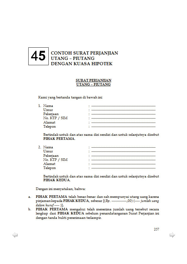 42+ Surat Perjanjian Hutang Piutang Doc Gif