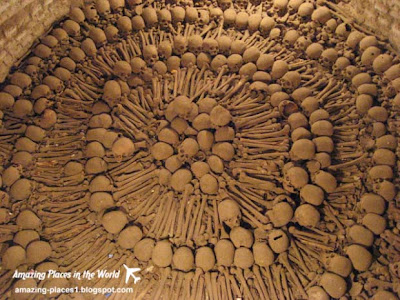Catacombs under the monastery of St. Francis in Lima, Peru