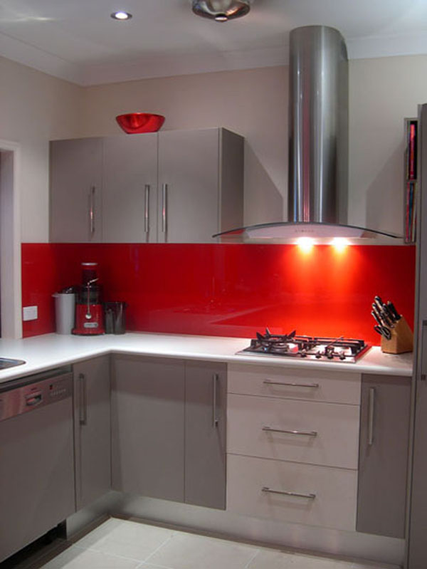 Red Kitchen Splashback @ The Kitchen Design