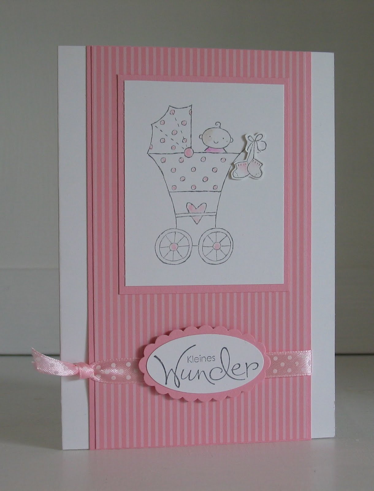 Stampin with Beemybear Babykarte für ein Mädchen
