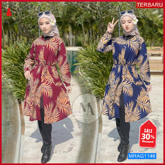 MRAG1146 SET WANITA MA BAILEY TUNIK HIJAB DRESS SETELAN CELANA SCUBA BARU 2021