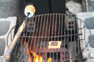 Marshmallow roasting on rocket silo campfire Marshmallow roasting on rocket silo campfire