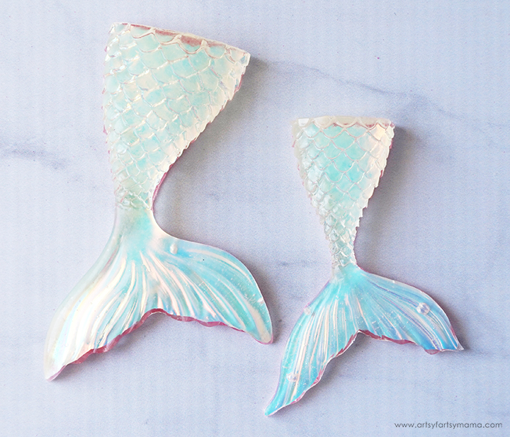 Holographic Mermaid Tail Resin Keychains