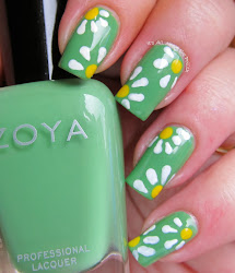 daisy nail spring nails polish daisies acrylic