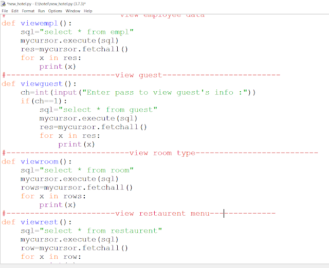 Hotel Management using Python and MySQL