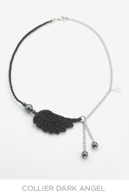 Collier Aile d'ange au crochet. diy necklace angel wings to crochet.