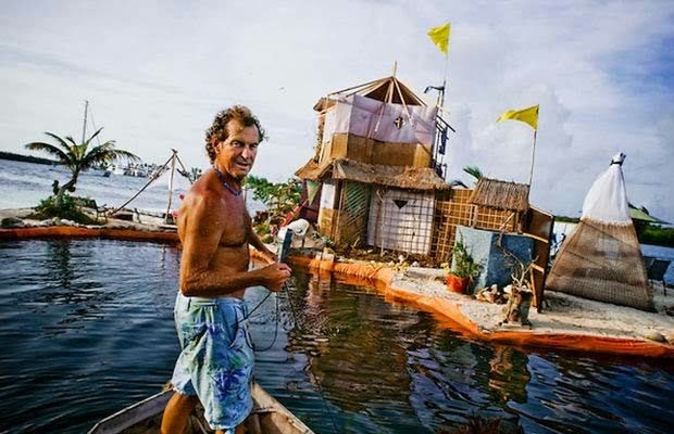 Environmentalist Builds Floating Island with More than 100,000 Plastic Bottles