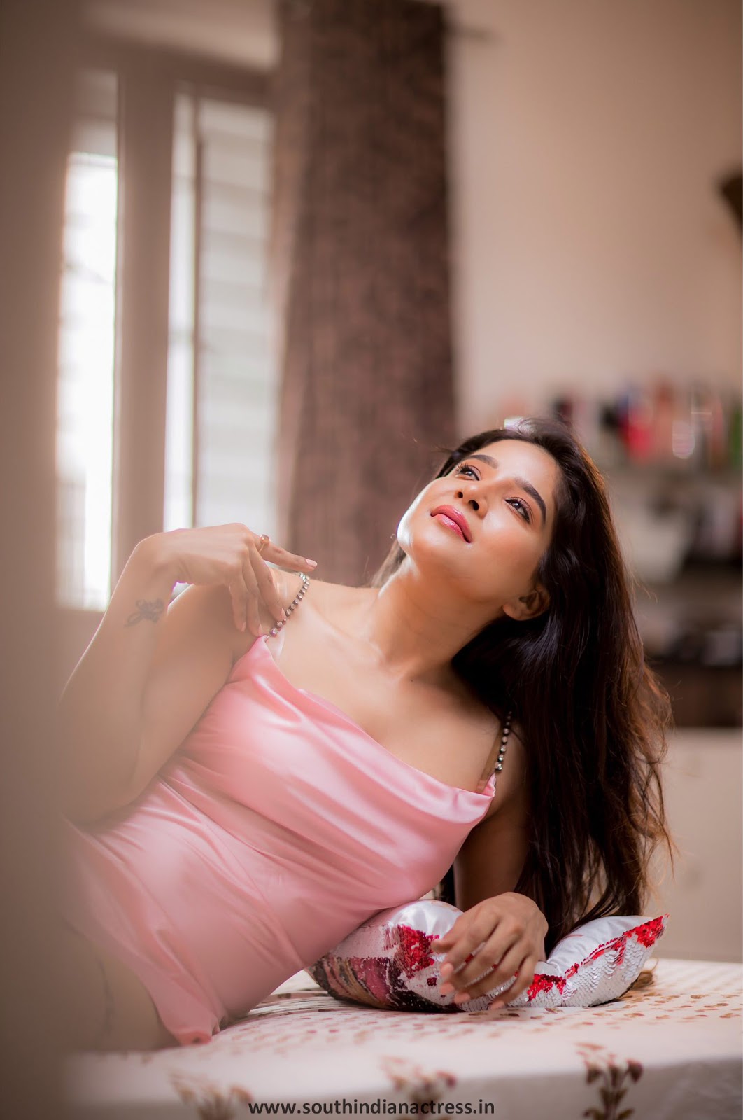 Sakshi Agarwal in pink satin night wear photos Sakshi-Agarwal-15