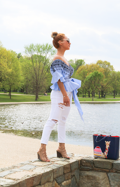Blue Bell sleeves off the shoulder top