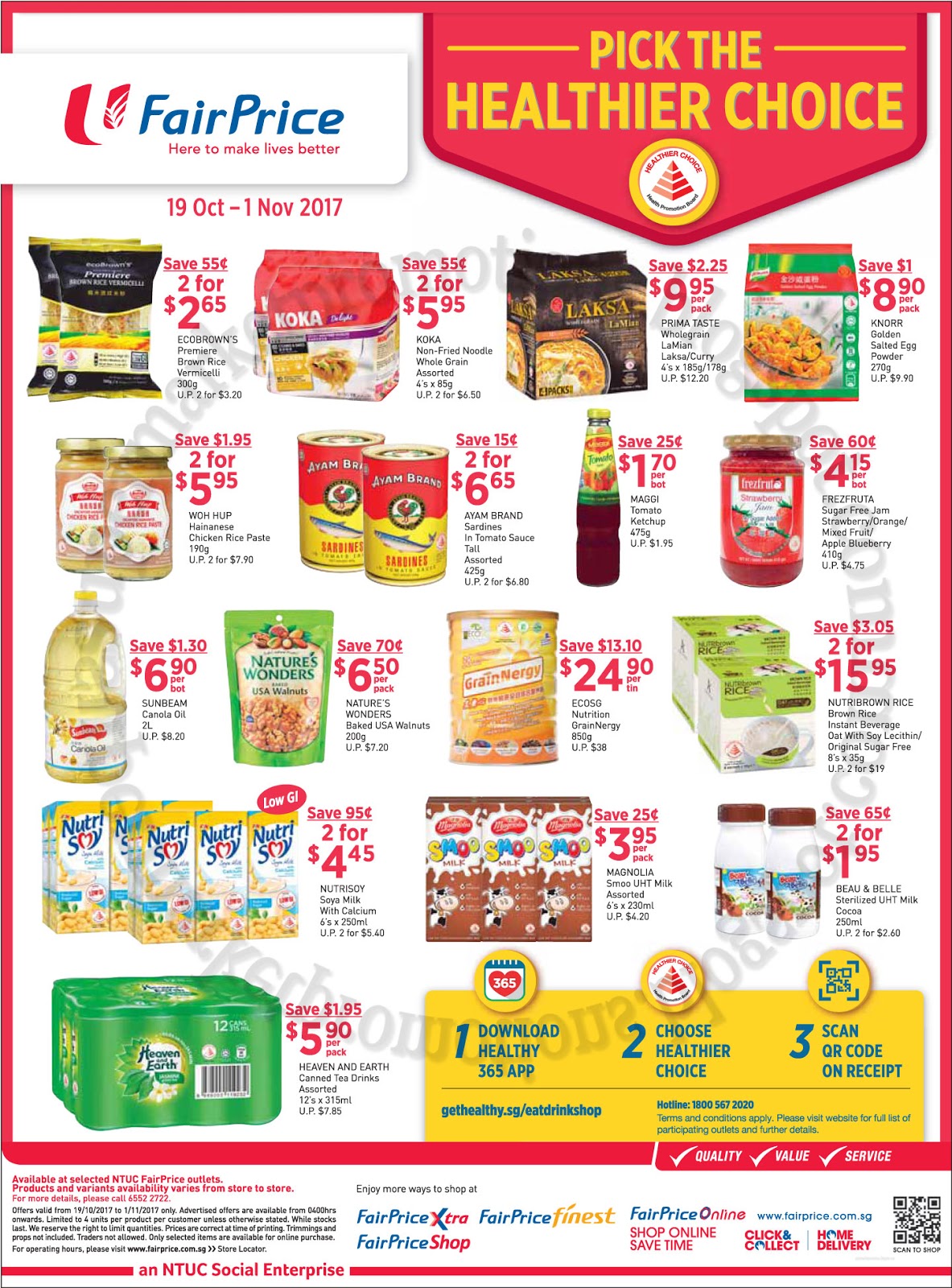 NTUC FairPrice Healthier Choice 19 October 01 November 2017
