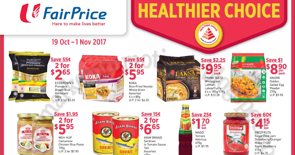 NTUC FairPrice Healthier Choice 19 October 01 November 2017 Supermarket Promotions