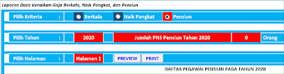 Informasi Data Pegawai yang Pensiun Aplikasi Excel Database Kepegawaian