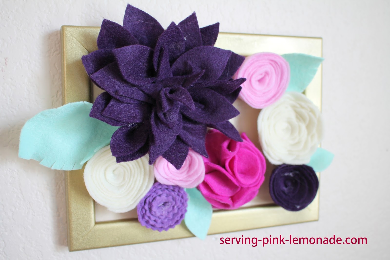 Serving Pink Lemonade Felt Flower Wall Art