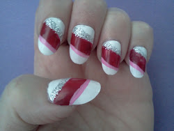 nails candy cane stripe christmas nail lashing twist shades polish glitter unique silver