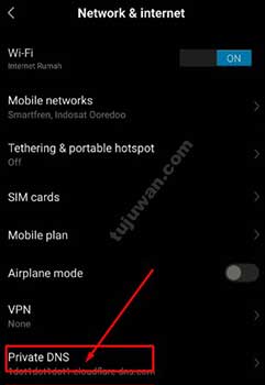 Cara mengaktifkan Private DNS Pribadi xiaomi