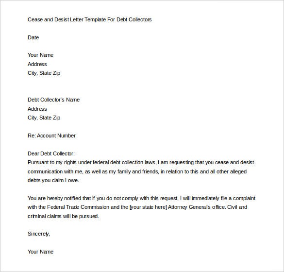 Cease And Decease Letter Template ~ Resume Letter Cease And Decease Letter Template ~ Resume Letter