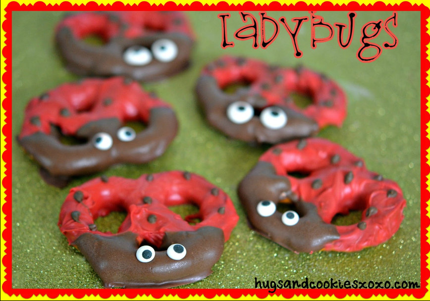 CHOCOLATE LADYBUG PRETZELS Hugs and Cookies XOXO