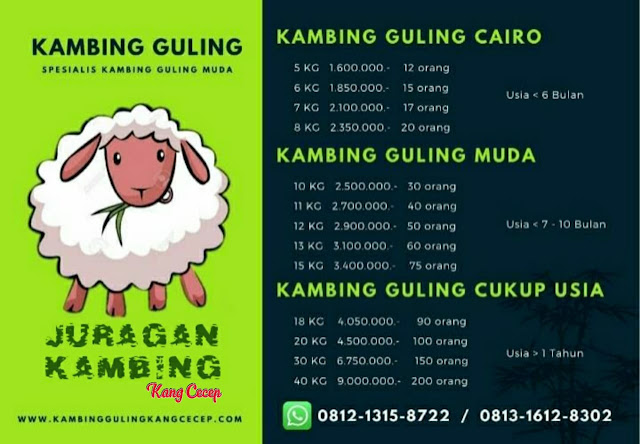 Berikut harga paket kambing guling di Bandung dan sekitarnya :
