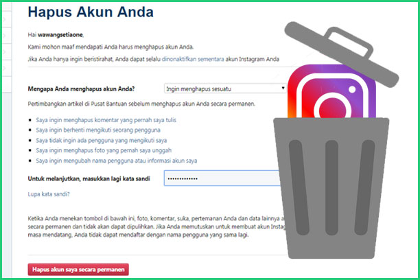 Hapus Permanen Akun Instagram Cara Menghapus Akun Instagram Permanen