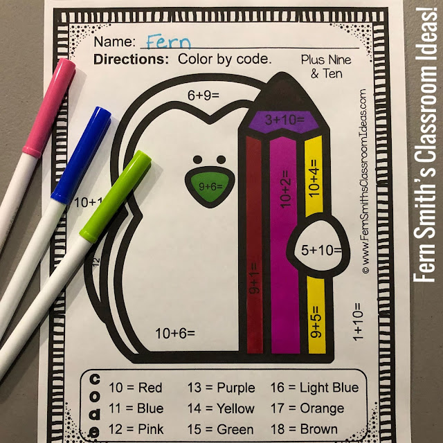 Winter Color By Number Addition Bundle at TeacherspayTeachers by Fern Smith of Fern Smith's Classroom Ideas.