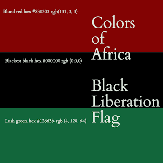 Colors of Africa Black Liberation Flag Hex and RGB color values