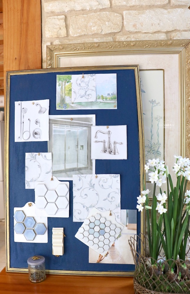 Botanic Bleu Bulletin Board Inspiration No. 4 French Finesse Bathroom