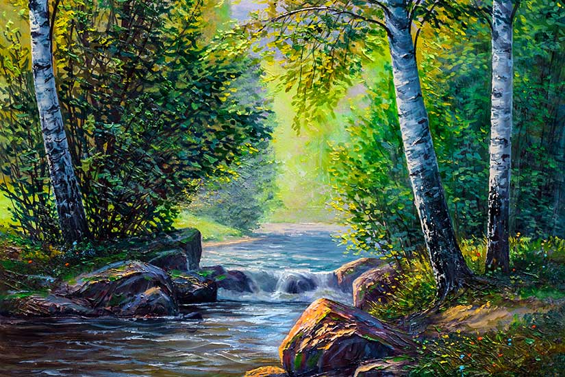 Vastu River Painting Flowing Water Vastu & Feng Shui Painting