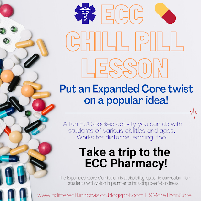 A graphic that says ECC Chill Pill Lesson: Put a ECC twist on a popular activity